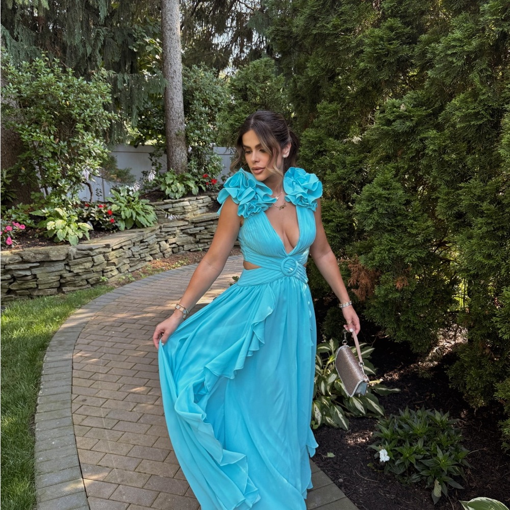 PatBO Turquoise Ruffle Dress - Picture 4 of 5